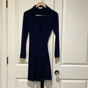 Navy Wrap Around Dress